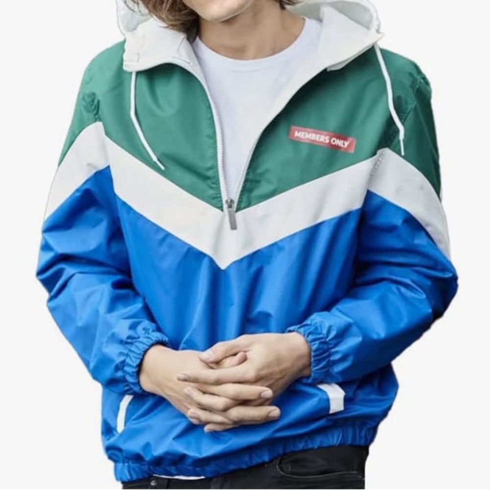 Members Only Blue and Green Windbreaker